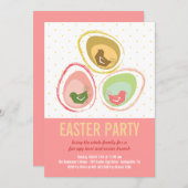 Chic Whimsical Chicks Ostereier Party einladen Einladung (Vorne/Hinten)