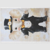 Chic Whimsical Elephant in Tuxedo AT1 Decoupage Seidenpapier (Vorderseite)