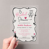 Chic Whimsical Hand Drawing Brautparty Acryleinladungen (Insitu (Handheld))