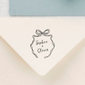 Chic Whimsical Hand Drawn Bow Wedding Permastempel