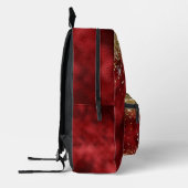 Chic Whimsical Red Black Glitzer Monogram Bedruckter Rucksack (Links)