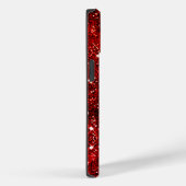 Chic whimsical red black Glitzer monogram Case-Mate iPhone Hülle (Rückseite / Rechts)