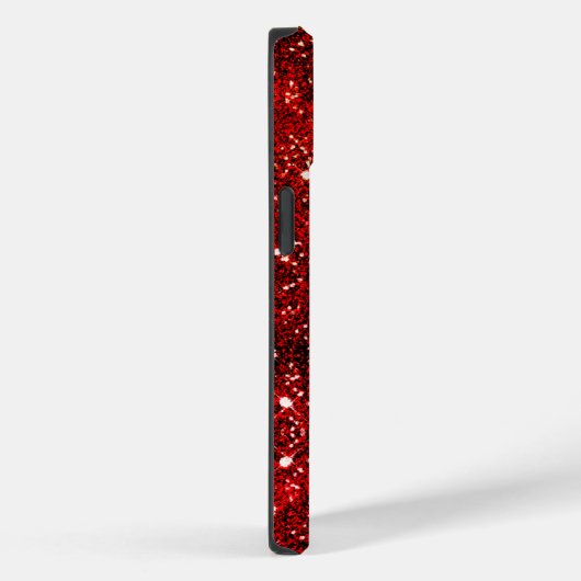Chic whimsical red black Glitzer monogram Case-Mate iPhone Hülle (Rückseite / Rechts)