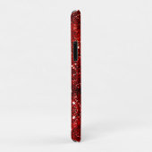 Chic whimsical red black Glitzer monogram Case-Mate iPhone Hülle (Hinten/Rechts)