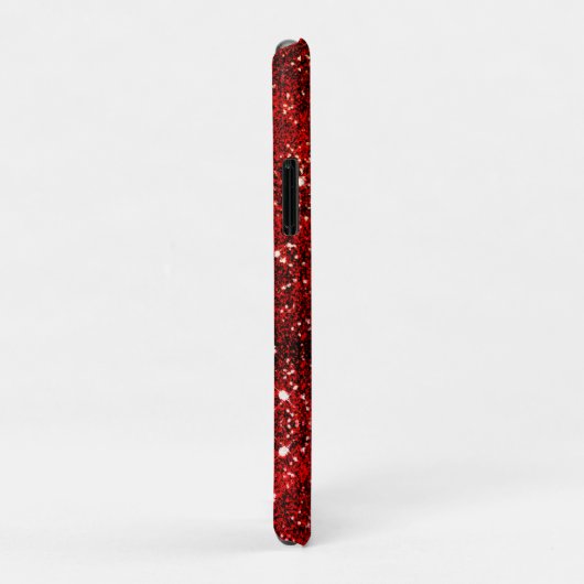 Chic whimsical red black Glitzer monogram Case-Mate iPhone Hülle (Hinten/Rechts)