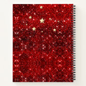 Chic whimsical red black Glitzer monogram Notizblock (Rückseite)
