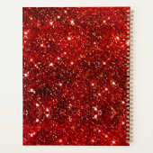 Chic whimsical red black Glitzer monogram Planer (Rückseite)