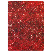 Chic whimsical rotes schwarzes Glitter Monogramm Klemmbrett (Rückseite)