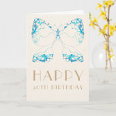 Chic Whimsical Timeless Blue Butterfly Geburtstag Karte (Gelbe Blume)