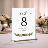 Chic Whimsical Vintag Floral Monogramm Hochzeit Tischnummer