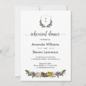 Chic Whimsical Vintag Floral Probe Dinner Einladung (Vorderseite)