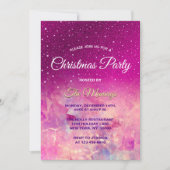 Chic whimsisic pink ombre Glitzer Weihnachten Einladung (Vorderseite)