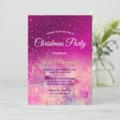 Chic whimsisic pink ombre Glitzer Weihnachten Einladung (Stehend Vorderseite)