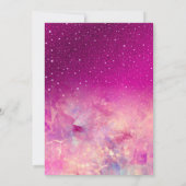 Chic whimsisic pink ombre Glitzer Weihnachten Einladung (Rückseite)