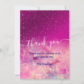 Chic whimsisical pink ombre Glitzer vielen Dank Karte (Vorderseite)