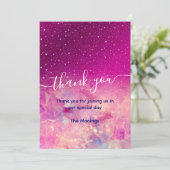 Chic whimsisical pink ombre Glitzer vielen Dank Karte (Stehend Vorderseite)