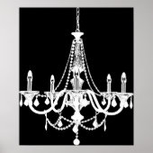 Chic White and Black Chandelier Poster (Vorne)