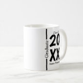 Chic White and Black Custom Abschluss Kaffeetasse (VorderseiteRechts)