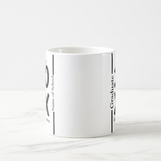 Chic White and Black Custom Abschluss Kaffeetasse (Mittel)
