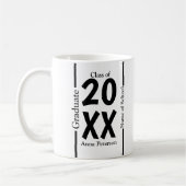 Chic White and Black Custom Abschluss Kaffeetasse (Links)