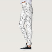 Chic White and Black Fracture Pattern Leggings (Links)