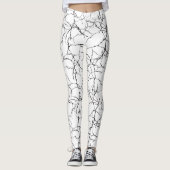 Chic White and Black Fracture Pattern Leggings (Vorderseite)