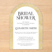 Chic White and Gold Geblüht Winter Brautparty Acryleinladungen (Vorderseite)