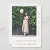 Chic White and Gold Two Foto Graduation Party Einladung (Vorderseite)