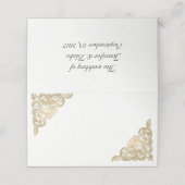 Chic White and Gold Wedding Folded Platzkarte (Außenseite Aufgefaltet)