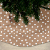 Chic White and Golden Weizen Farbe Dots Weihnachte Polyester Weihnachtsbaumdecke