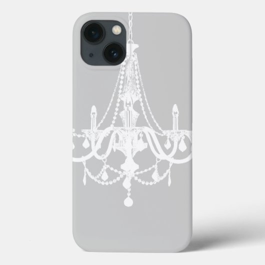 Chic White and Gray Chandelier Case-Mate iPhone Hülle (Rückseite)