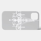 Chic White and Gray Chandelier Case-Mate iPhone Hülle (Rückseite (Horizontal))