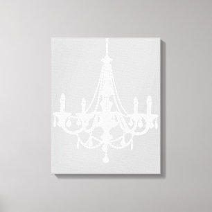 Chic White and Gray Chandelier Leinwanddruck