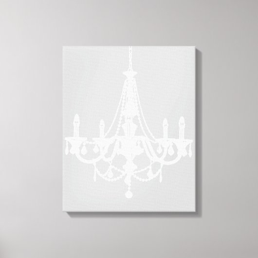 Chic White and Gray Chandelier Leinwanddruck (Vorderseite)