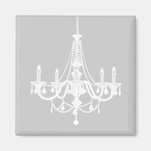 Chic White and Gray Chandelier Magnet (Vorne)