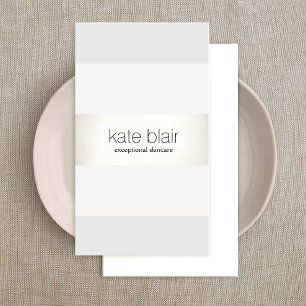 Chic White and Gray IMITATE Silver Strip Visitenkarte