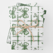 Chic White and Sage St. Patrick's Bow Set von 3 Geschenkpapier Set (Beispiel)