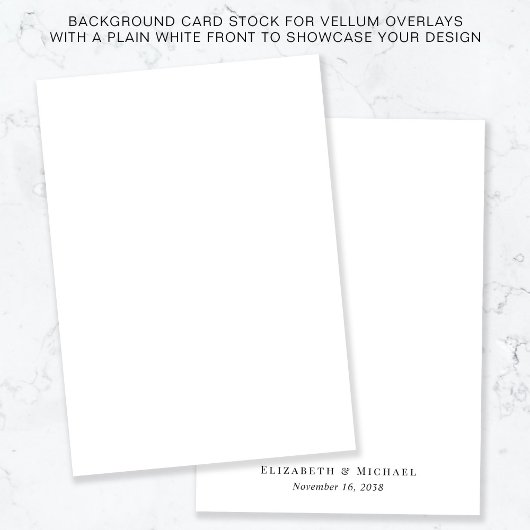 Chic White Background for Vellum Overlay Einladung