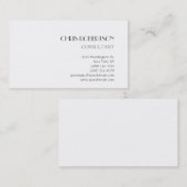 Chic White Background Modern Business Card Visitenkarte (Vorne/Hinten)
