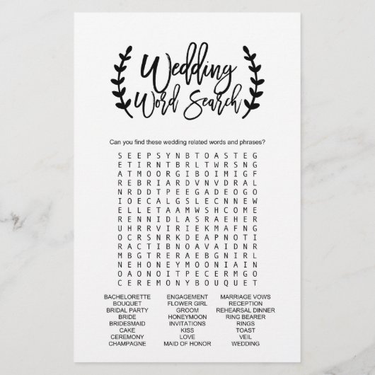 Chic White Black Branches "He Said She" Spiel Flyer (Hinten)