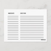 Chic White Black Brautparty Rezept Cards Postkarte (Rückseite)