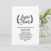 Chic White Black Olive Branches Lingerie Dusche Einladung (Stehend Vorderseite)