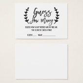 Chic White Black rät wie viele Kisses Game Cards (Vorne & Hinten)