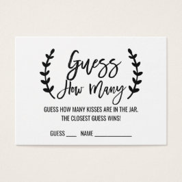 Chic White Black rät wie viele Kisses Game Cards