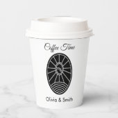 Chic White & Black Stylish Winter Event Paper Cup Pappbecher (Rückseite)