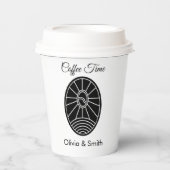 Chic White & Black Stylish Winter Event Paper Cup Pappbecher (Vorderseite)