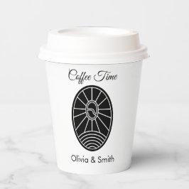 Chic White & Black Stylish Winter Event Paper Cup Pappbecher