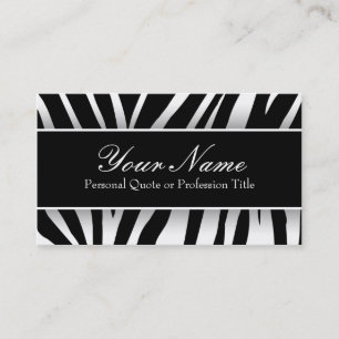 Chic White & Black Zebra Stripes Business Cards Visitenkarte