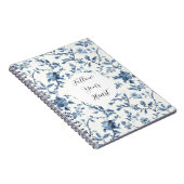 Chic White Blue Floral   Notizblock (Rechte Seite)