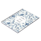 Chic White Blue Floral   Notizblock (Linke Seite)